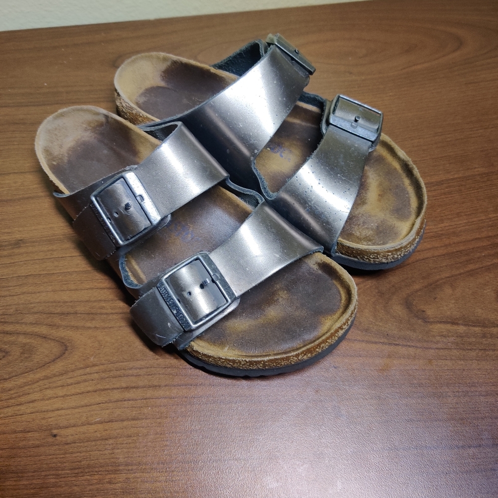Birkenstock arizona women's summer sandals silver gray Size US 6.5